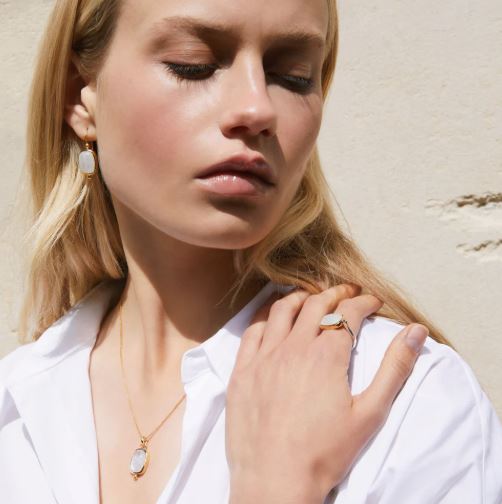 Najo Fleur Rainbow Moonstone Earrings