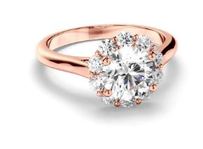 Round Brilliant Cut Diamond Halo Engagement Ring