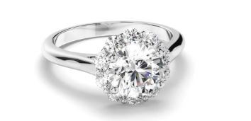 Round Brilliant Cut Diamond Halo Engagement Ring