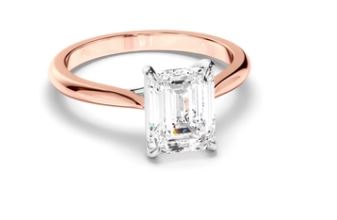 Emerald Cut Diamond Solitaire Engagement Ring