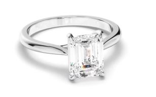 Emerald Cut Diamond Solitaire Engagement Ring