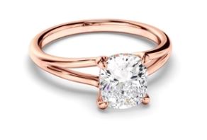 Cushion Cut Diamond Solitaire Engagement Ring