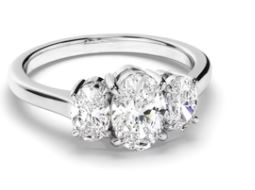 Oval Cut Diamond Trilogy Engagement Ring