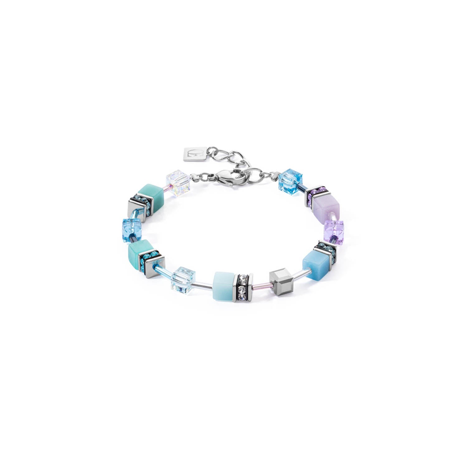 COEUR DE LION Geo Cube Aqua-Lilac Bracelet