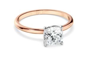 Cushion Cut Diamond Solitaire Engagement Ring