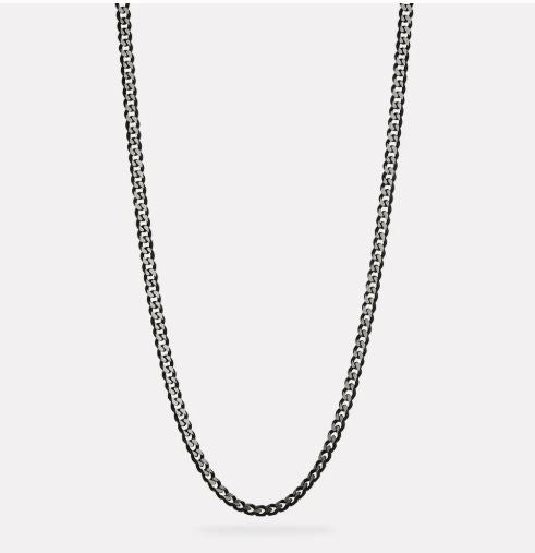 Najo Nero Men’s Steel Curb Chain Necklace