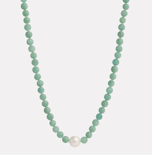 Sunset Amazonite & Pearl Necklace
