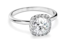Cushion Cut Diamond Halo Engagement Ring