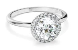 Round Brilliant Cut Diamond Halo Engagement Ring