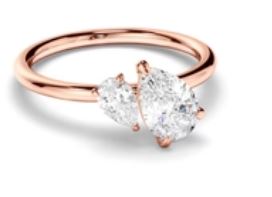 Pear Cut Diamond Toi et Moi Engagement Ring
