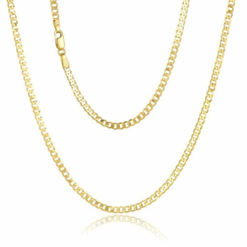 9ct Gold Grumetta Rada 2.8m Open 6 Sided Curb Chain, 50cm