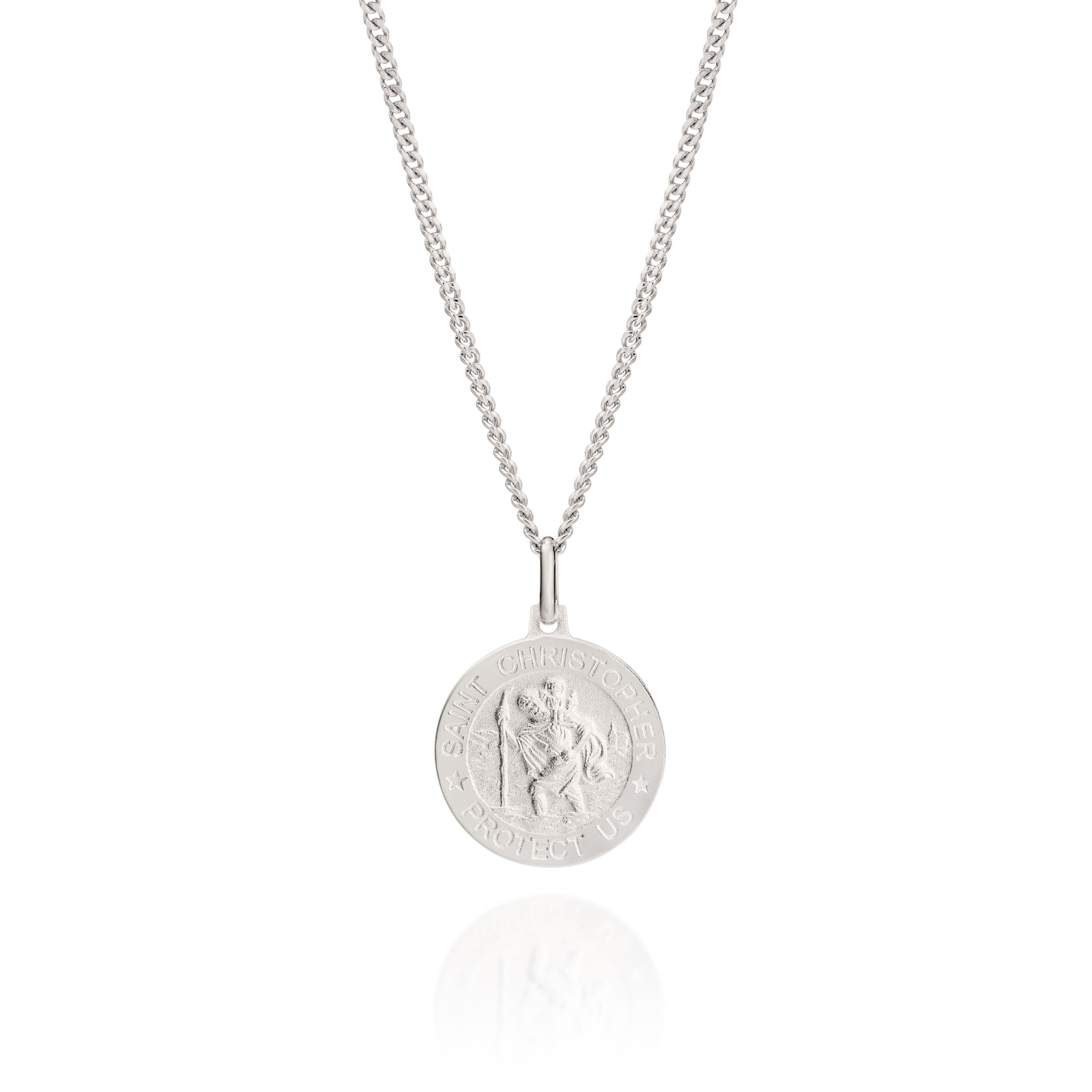 Silver 18mm St Christopher pendant