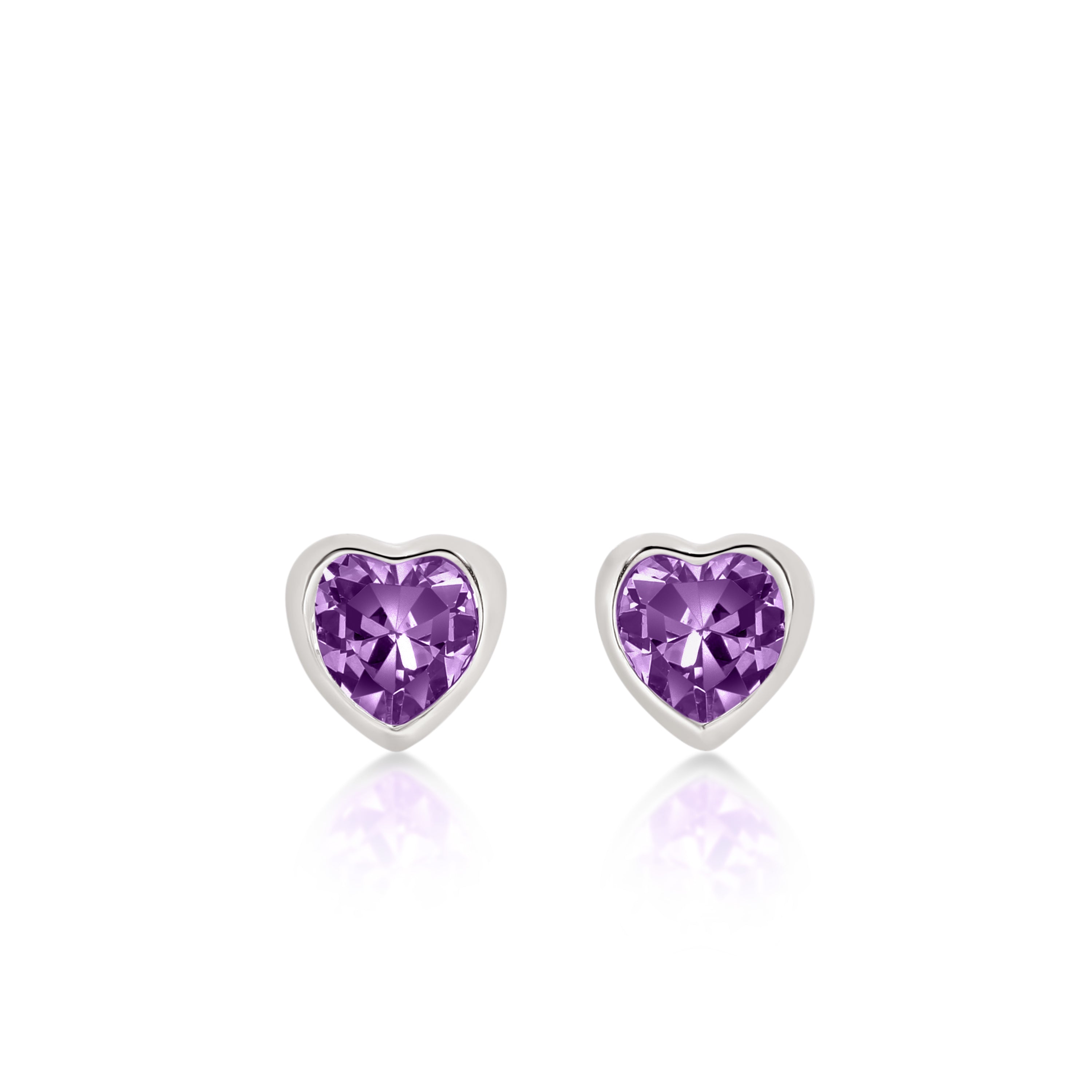 Silver FEBRUARY Birthstone Studs