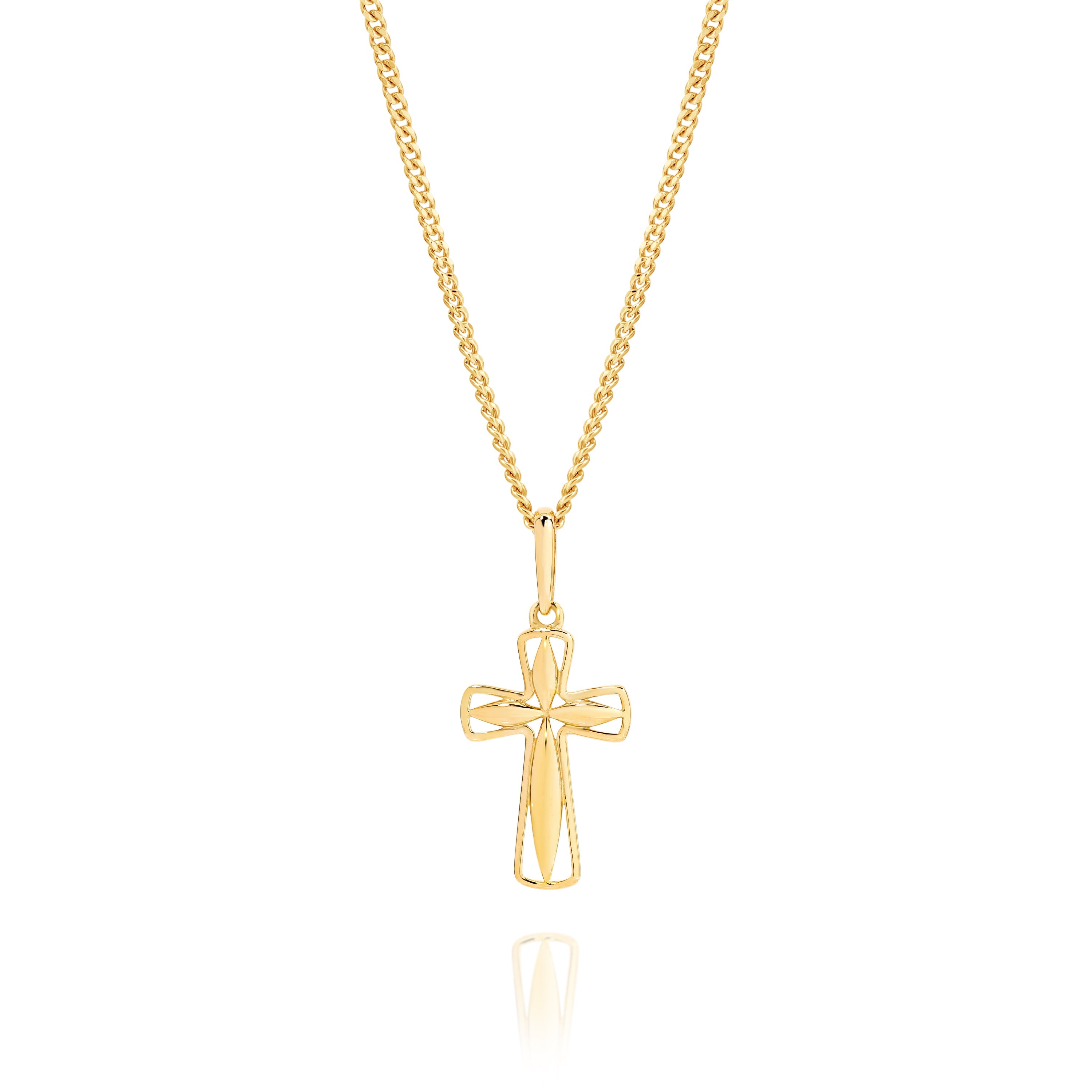 9ct cut out cross pendant