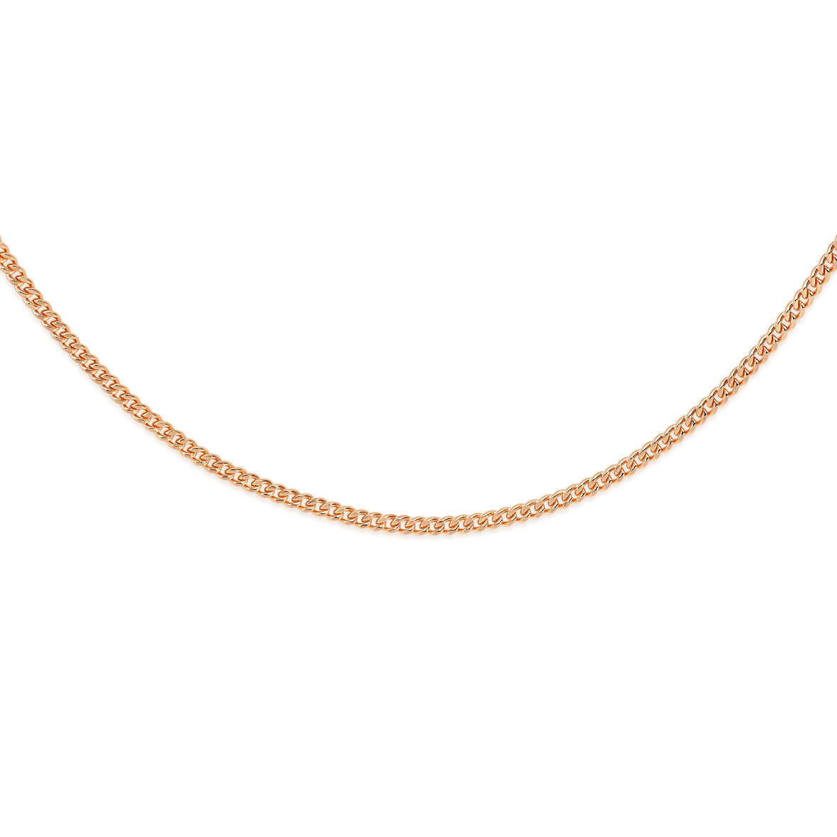 9ct rose gold 40 gauge curb chain