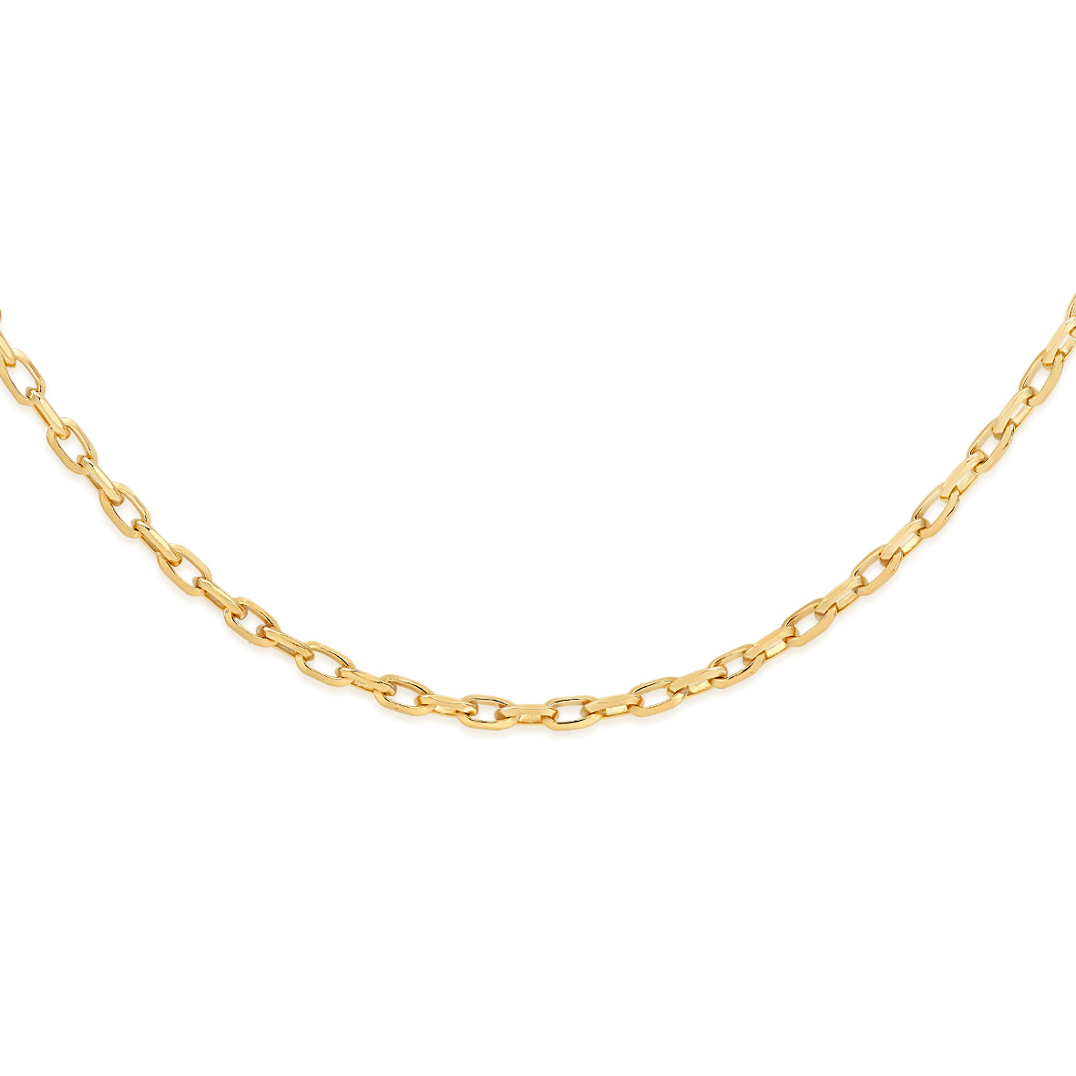9ct gold 60 gauge oval belcher diamond cut chain