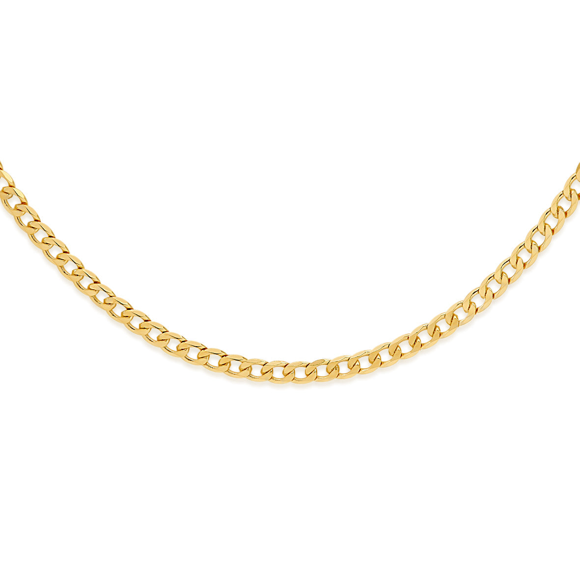 9ct gold 60 gauge diamond cut curb chain