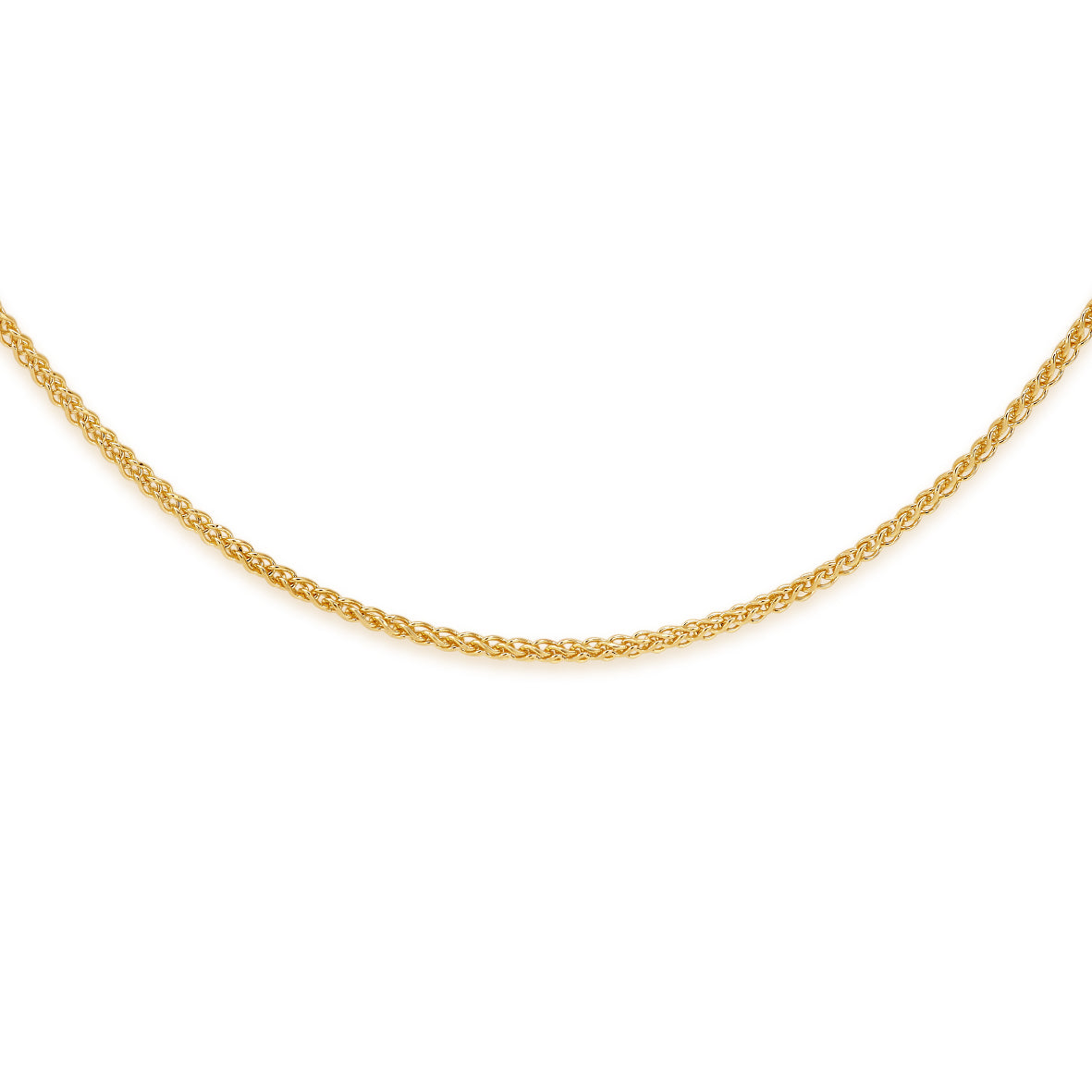 9ct gold 30 gauge wheat chain