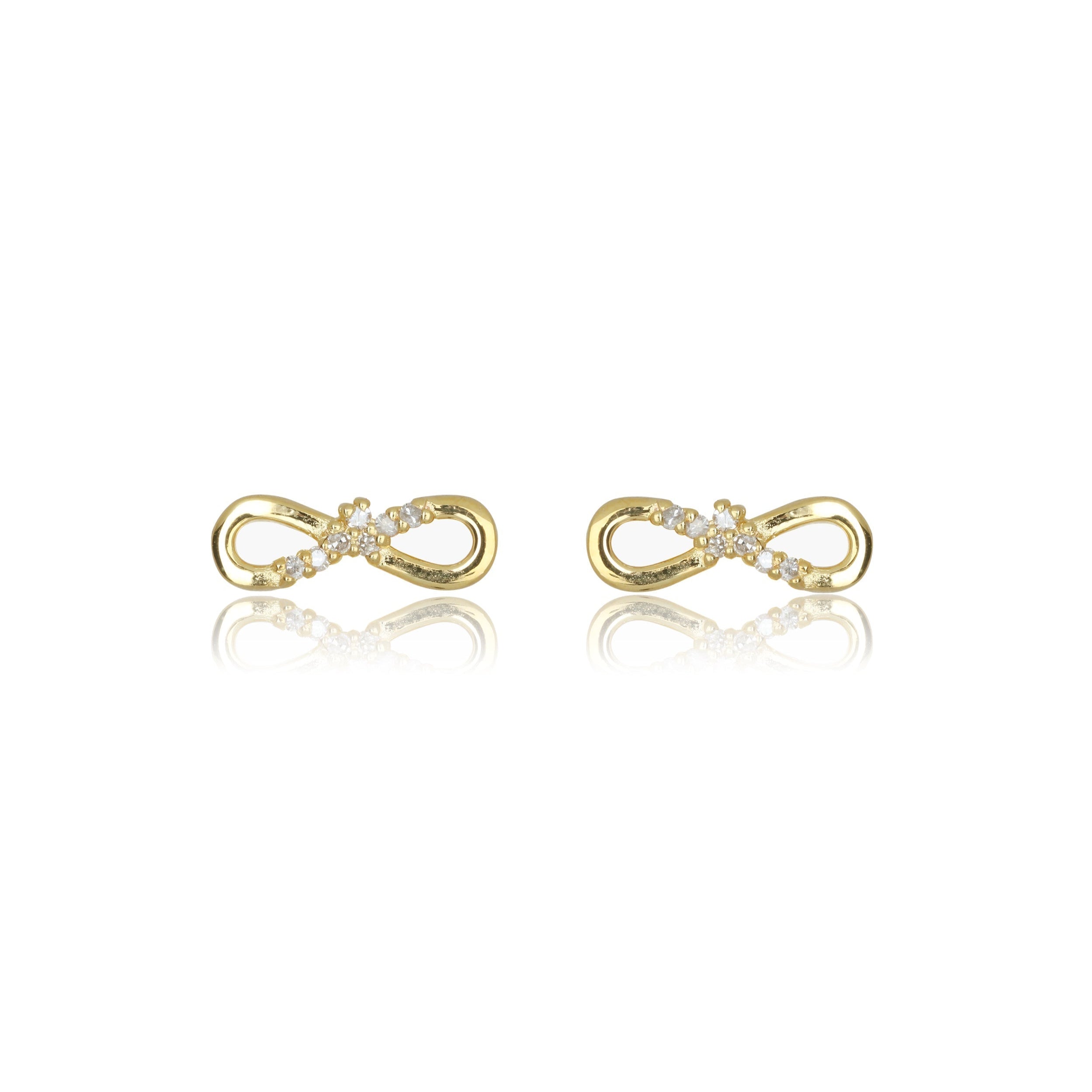 Diamonds by Georgini Fourteen Natural Diamond Infinity Earrings Gold