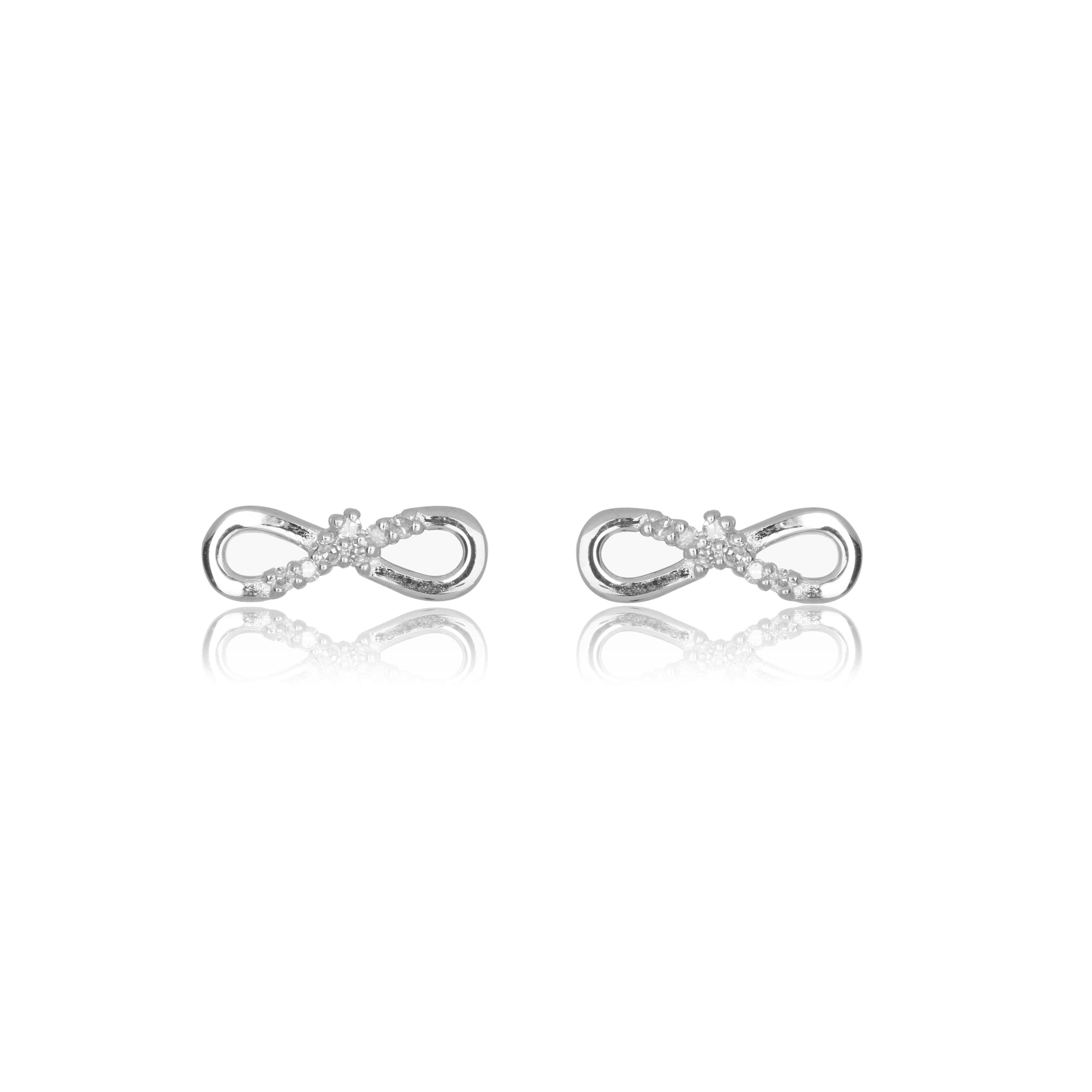 Diamonds by Georgini Fourteen Natural Diamond Infinity Earrings Silver