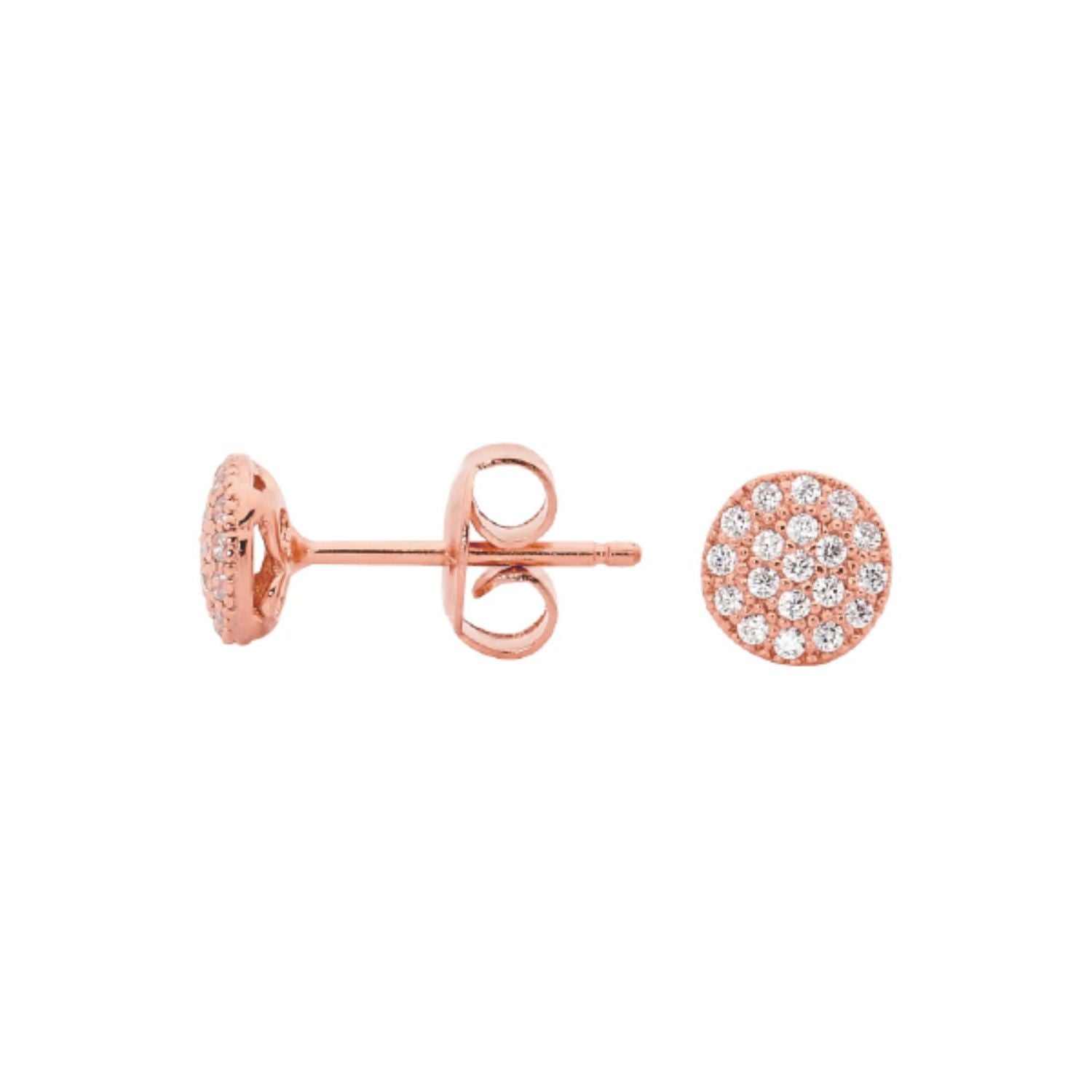 Petite Circle Rose Gold Stud Earrings