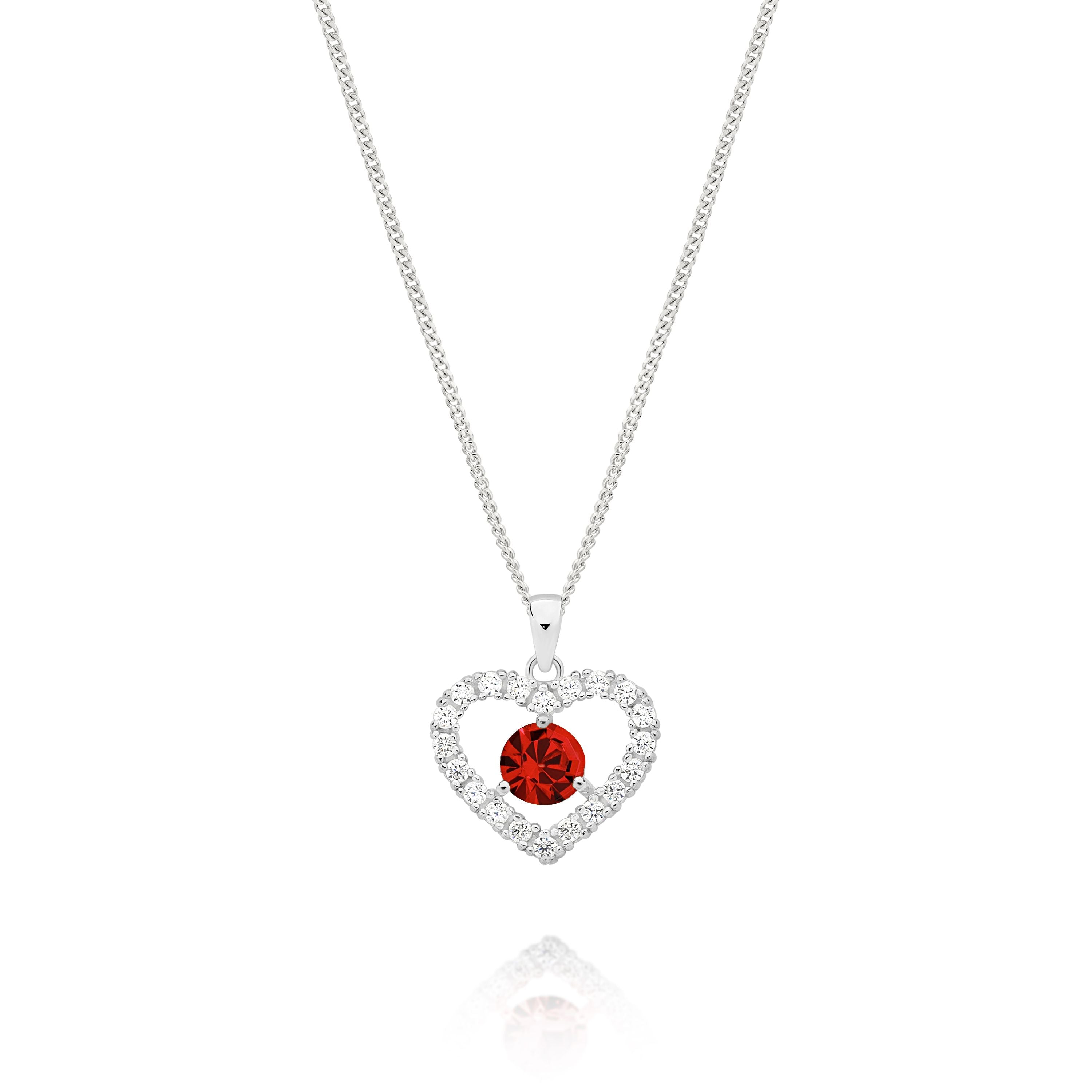 Silver JULY Birthstone Pendant