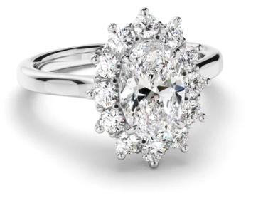 Oval Cut Diamond Halo Engagement Ring