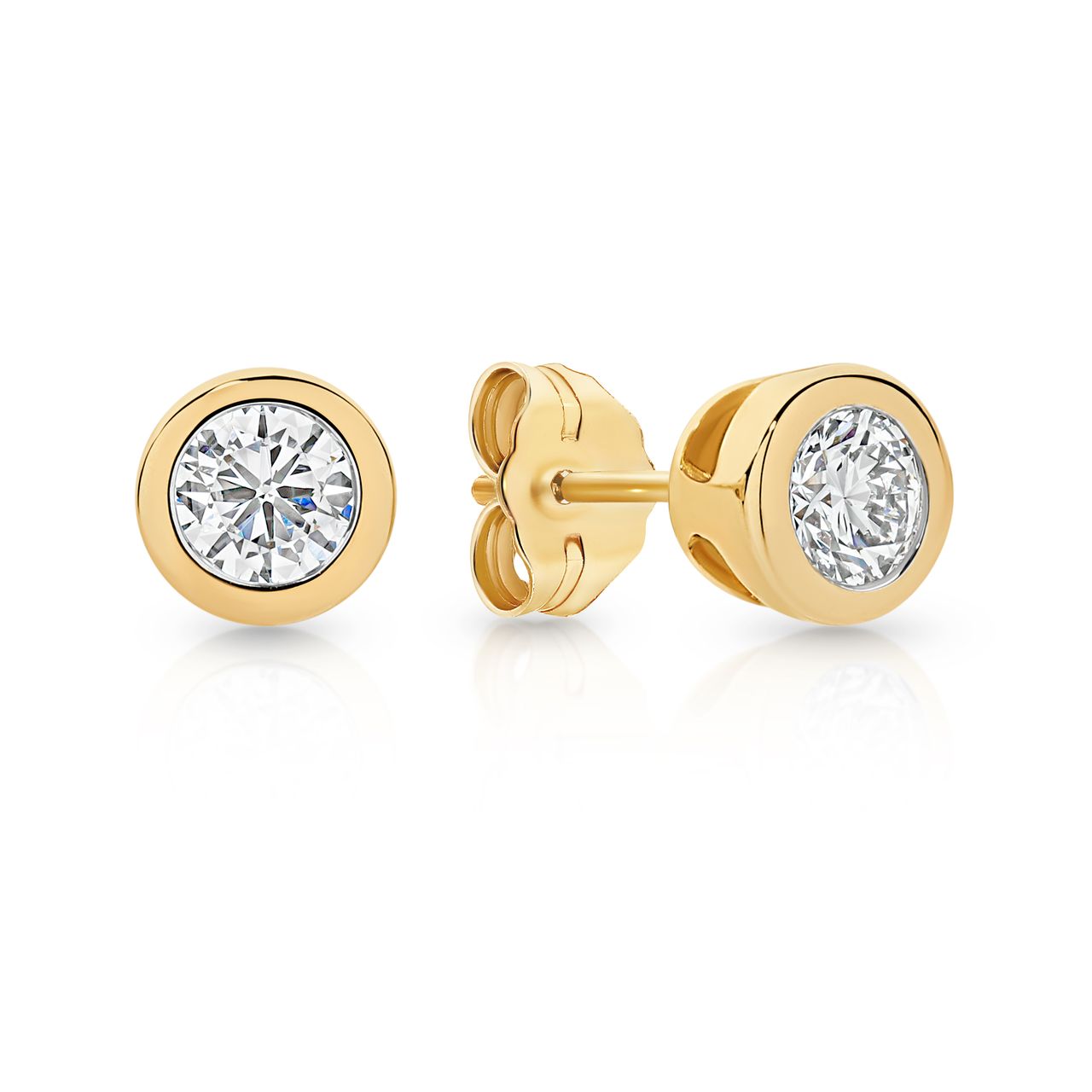 9ct yellow gold 0.20ct lab grown diamond earrings