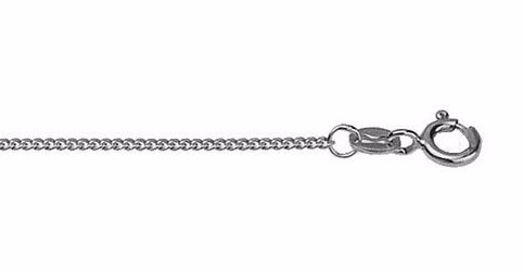 9ct White Gold Curb Diamond Cut 1.2mm Chain