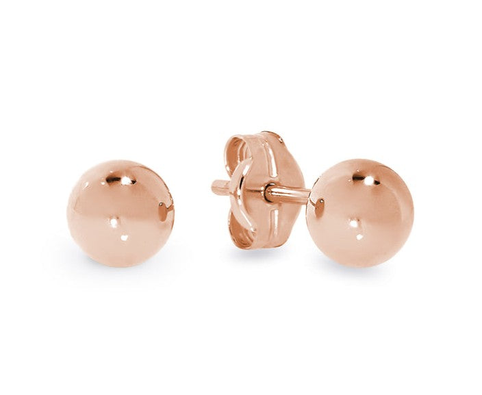 9ct rose gold 4mm ball studs