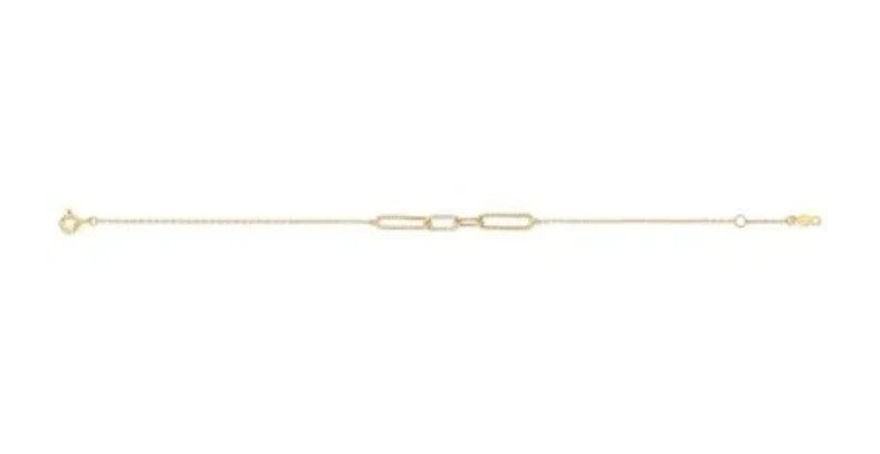 9ct paperclip feature bracelet