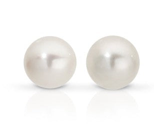 Silver 8mm freshwater pearl studs