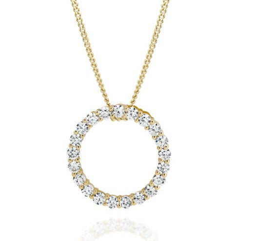 9ct Gold Stone Set Circle Pendant