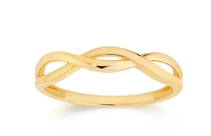 9ct polished crossover rin