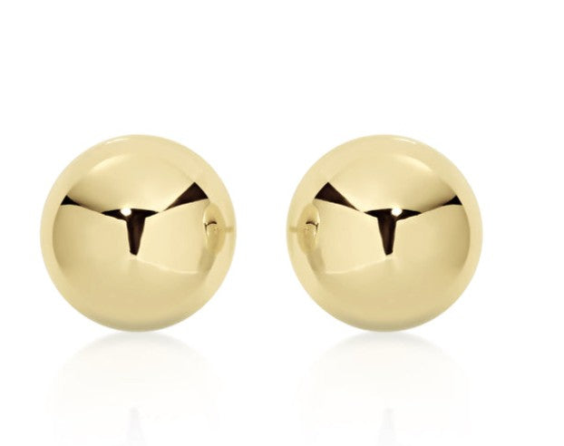9ct gold 7mm ball studs