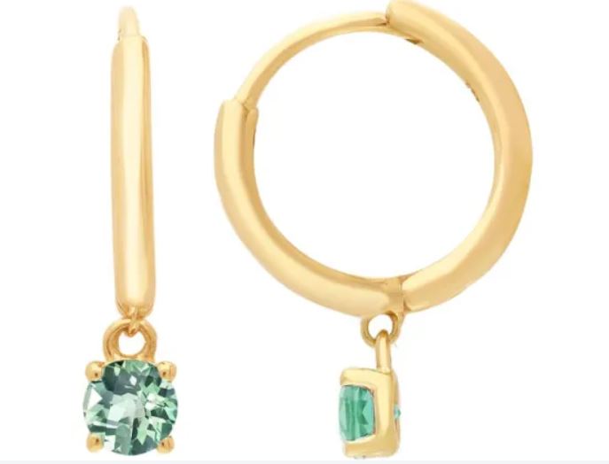 Alexandrite Huggie Earrings 9ct Yellow Gold