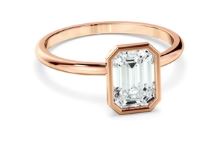 Emerald Cut Diamond Solitaire Bezel Set Engagement Ring