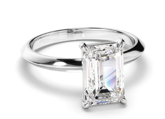 Emerald Cut Diamond Solitaire Engagement Ring