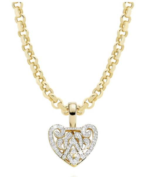 9ct 0.15ct diamond heart pennant