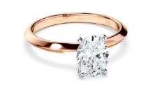 Oval Cut Diamond Solitaire Knife Edge Engagement Ring