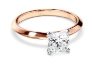 Cushion Cut Diamond Solitaire Knife Edge Engagement Ring