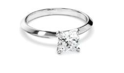 Cushion Cut Diamond Solitaire Knife Edge Engagement Ring