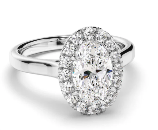 Oval Cut Diamond Halo Engagement Ring