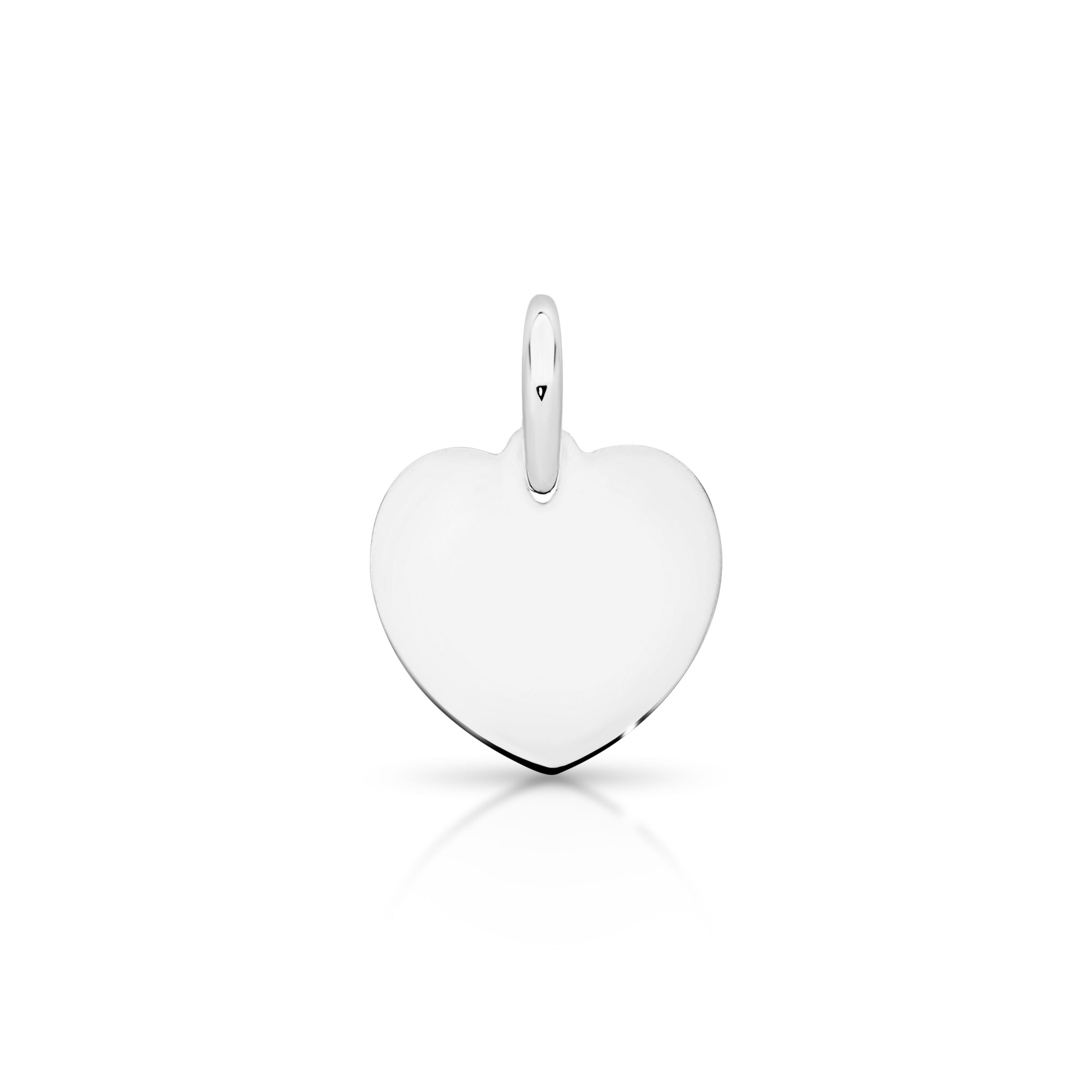 Silver Heart Disc Pendant