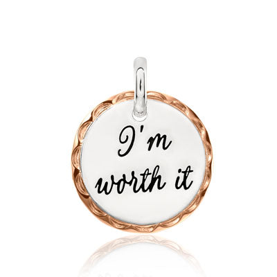 CANDID SS 2TR 18mm scalloped frame 'I'm worth it'