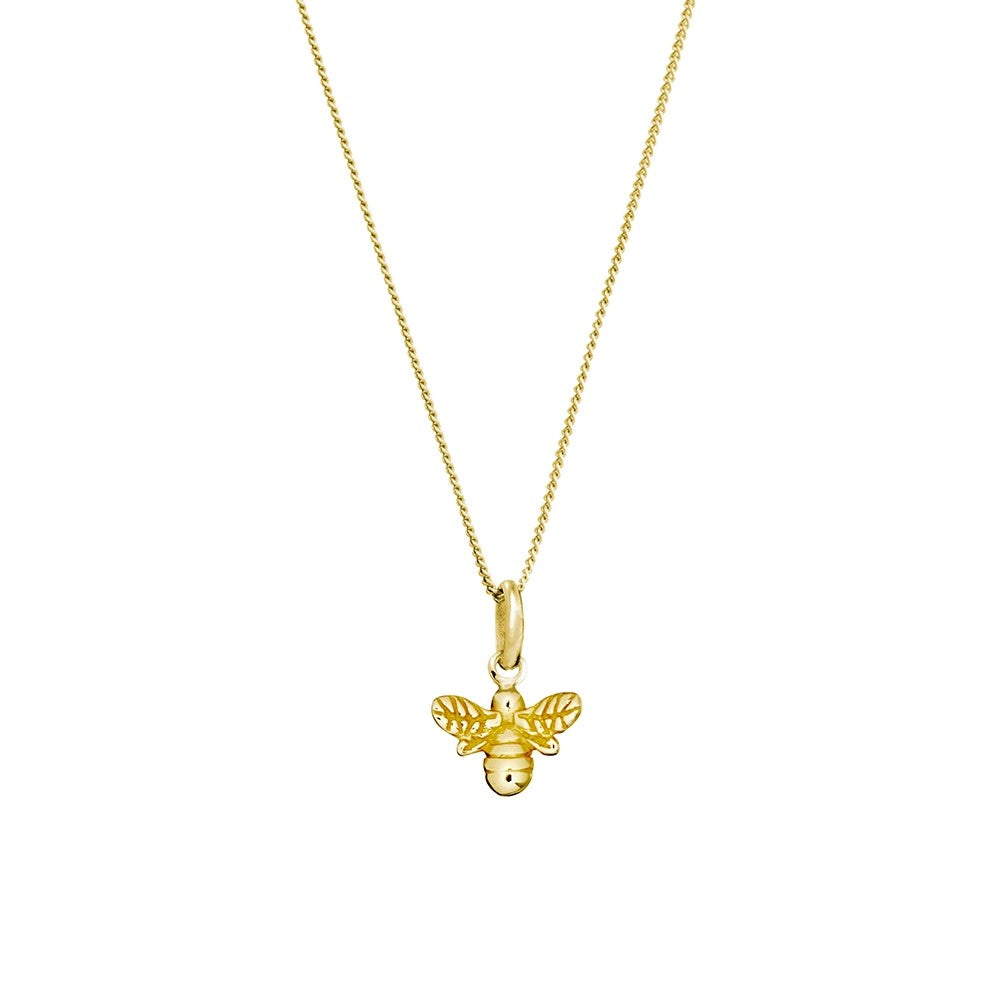 Gold Sterling Silver Bee Necklace
