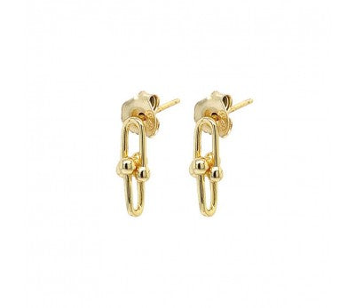Gold Sterling Silver double link mini studs
