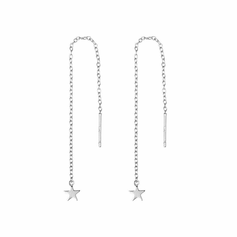Sterling silver thread earrings