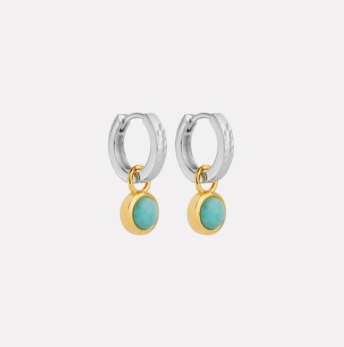 Najo Solace 2-Tone Amazonite Huggie Earrings