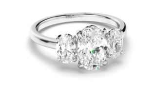 Oval Cut Diamond Trilogy Engagement Ring